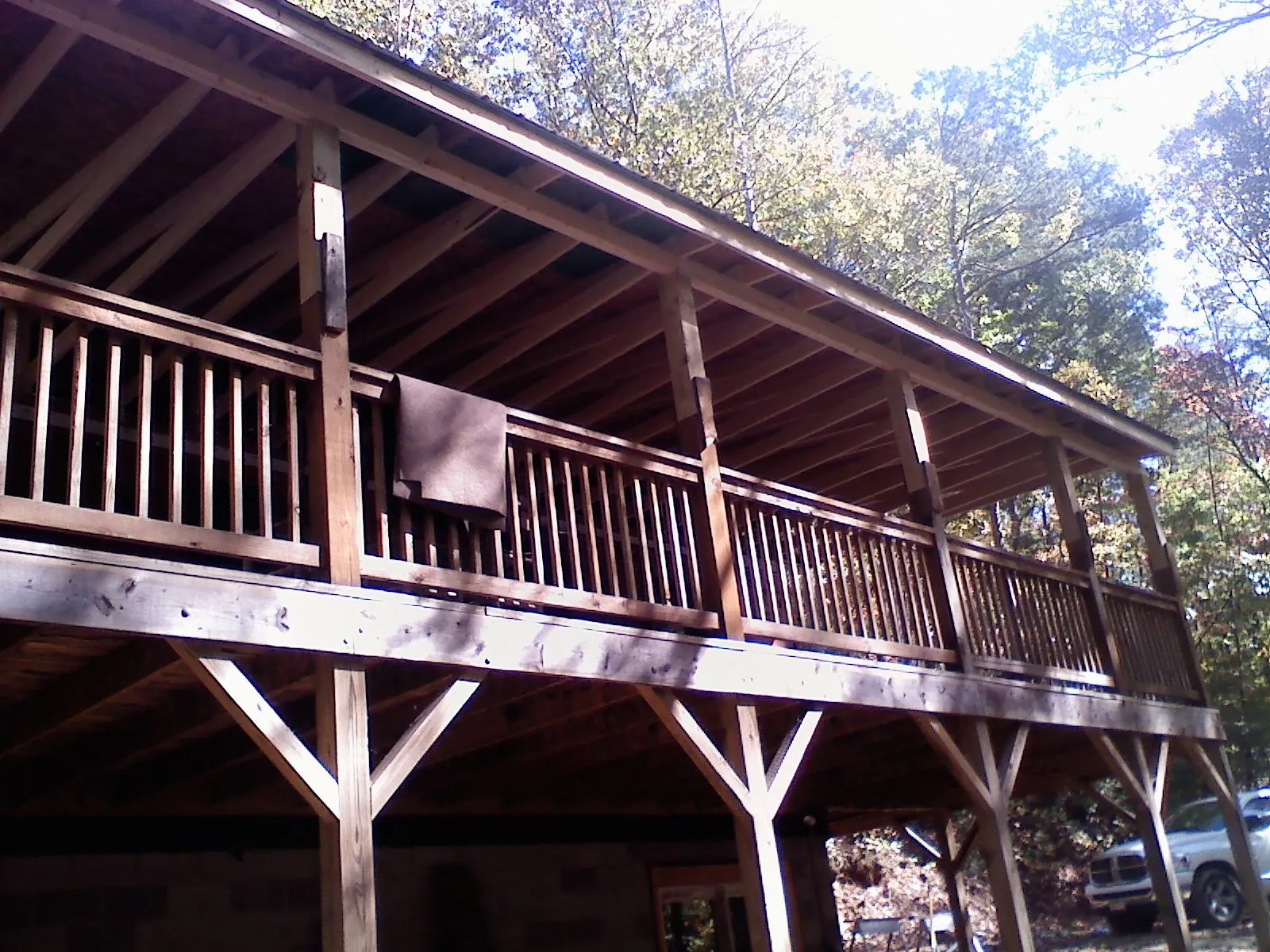Timber framing under a new elevated porch and deck — Roof Leak Repair in Murphy by Roofing Brothers